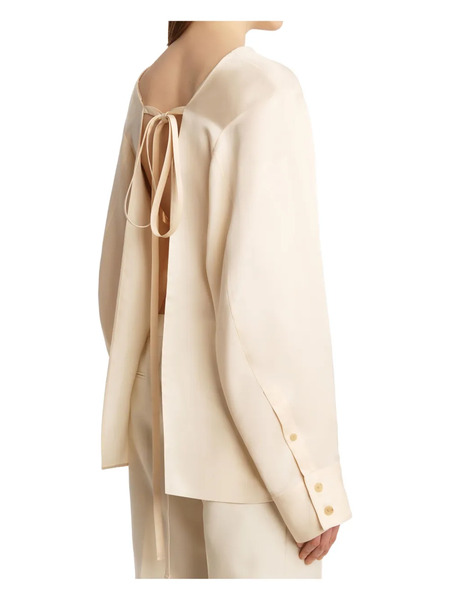  Khaite Durion Tie-back Blouse - Neutrals 