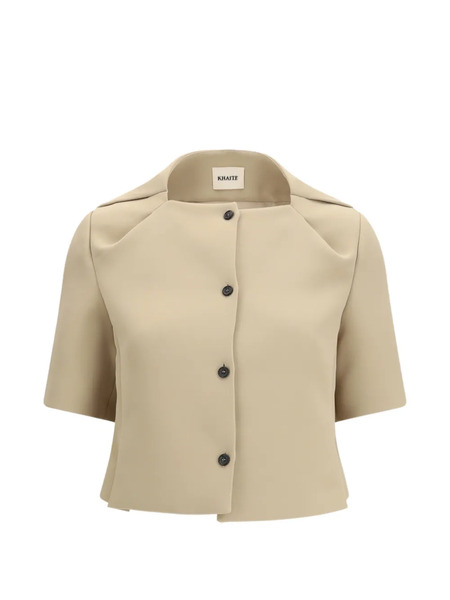  Khaite Franc Button Short Sleeve Jacket - Neutrals 