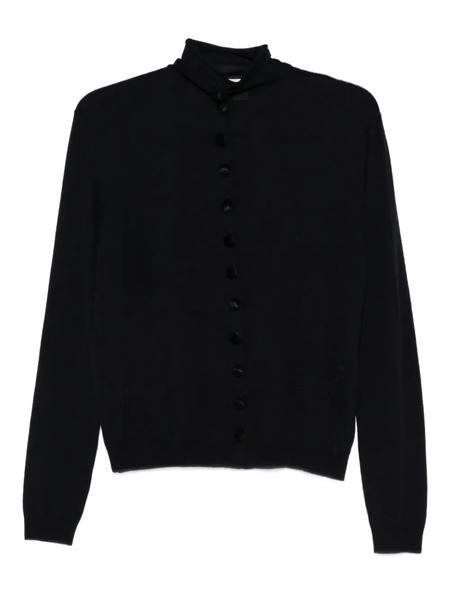  Khaite High-neck Buttoned Cardigan - Black 