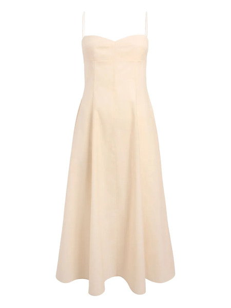  Khaite Isabella Spaghetti-strap A-line Midi Dress - Neutrals 