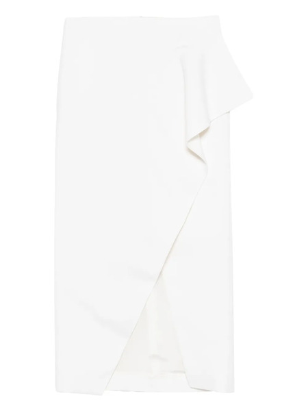  Khaite Jaia Ruffled Split Midi Skirt - Neutrals 