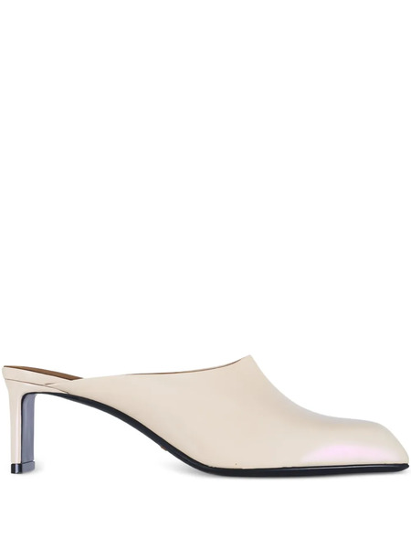  Khaite Leather Heeled Mules - Neutrals 