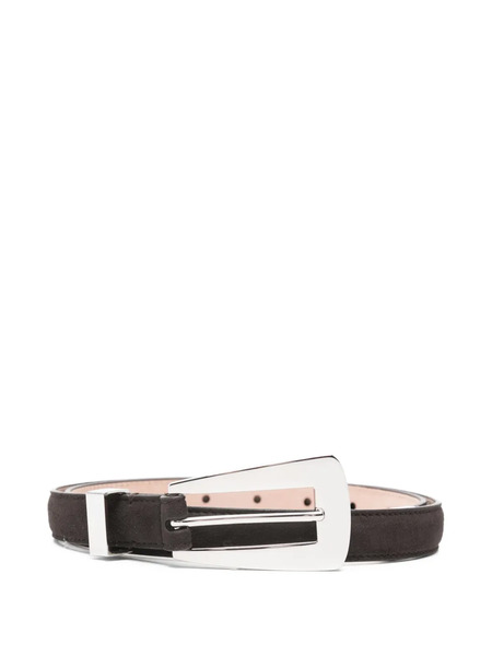  Khaite Lucca Suede Belt - Brown 