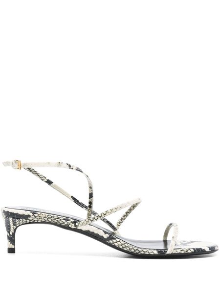  Khaite 35mm Snakeskin-print Sandals - Neutrals 