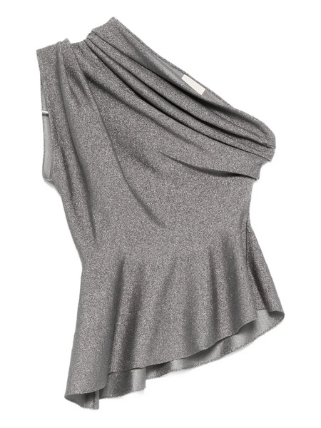  Khaite One-shoulder Ruffled Top - Grey 
