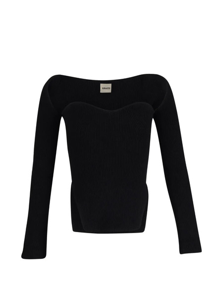  Khaite Pre-owned Maddy Ribbed-knit Top - Black 