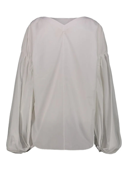 Khaite Quico Pleated-sleeves Blouse - White 