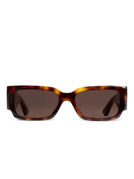  Khaite Rectangle Leopard Sunglasses - Brown 