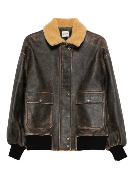  Khaite Sandor Fur Collar Pocket Jacket - Brown 