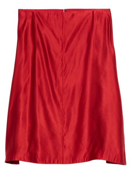  Khaite Satin Midi Skirt - Red 