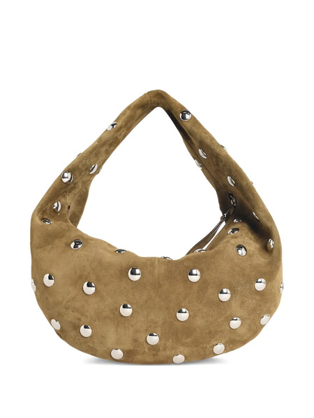  Khaite Scale Pattern Studded Olivia Shoulder Bag - Neutrals 