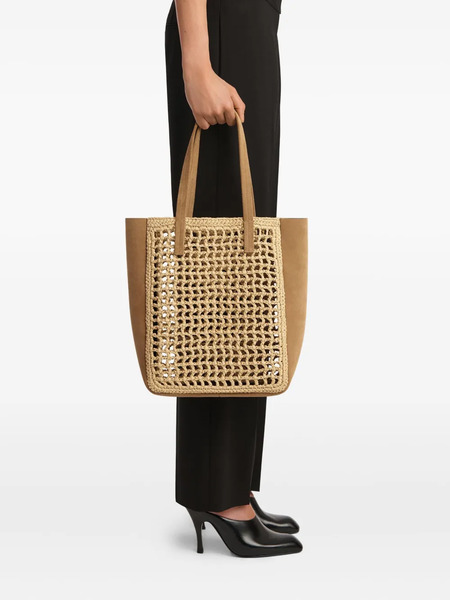  Khaite Small Zoe Woven-panel Tote Bag - Neutrals 