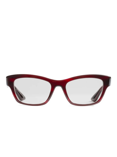  Khaite Stripe Rectangle Glasses - Red 