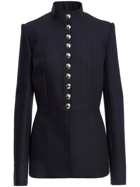  Khaite The Samuel Pinstriped Jacket - Blue 