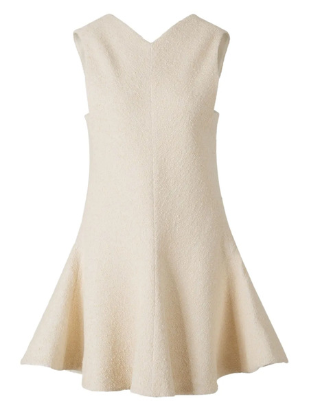  Khaite V-back Flared Skater Dress - Neutrals 
