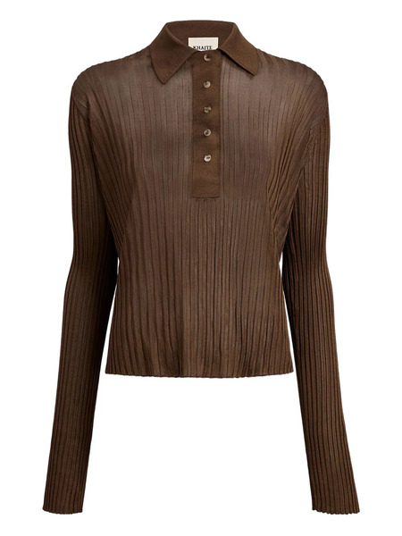  Khaite Vin Ribbed Buttoned-top - Brown 