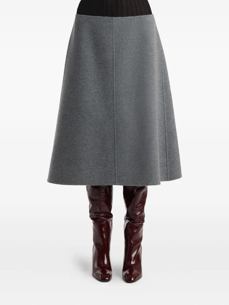  Khaite Wool A-line Skirt - Grey 