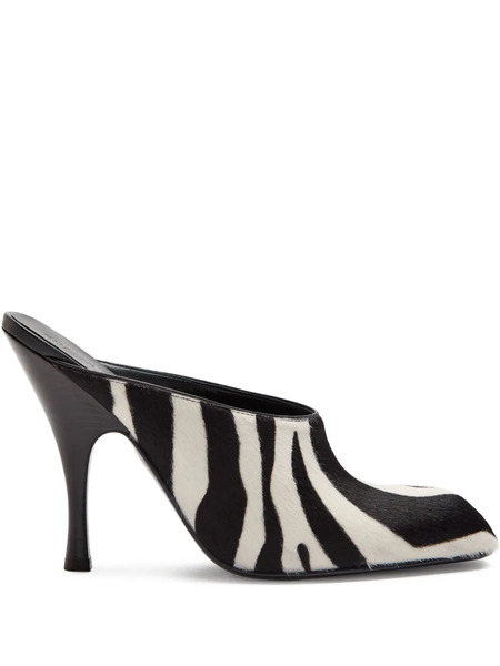  Khaite Zebra-print Round-toe Mules - White 