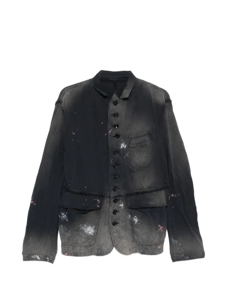  Khoki Button Distressed Jacket - Black 