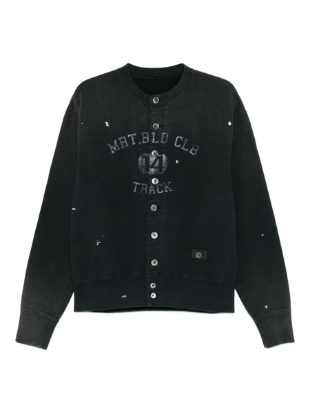  Khoki Faded-effect Printed Cardigan - Black 