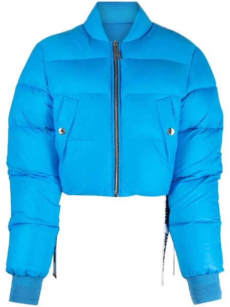  Khrisjoy Cropped Padded Bomber Jacket - Blue 
