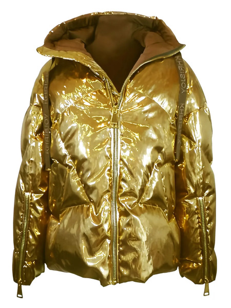  Khrisjoy Hooded Puffer Jacket - Gold 