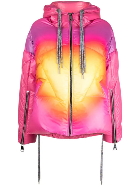  Khrisjoy Iconic Gradient Hooded Puffer Jacket - Pink 