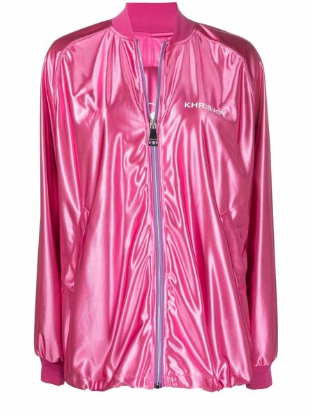  Khrisjoy Logo-print Metallic Bomber Jacket - Pink 