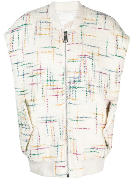  Khrisjoy Oversized Tweed Bomber Jacket - White 