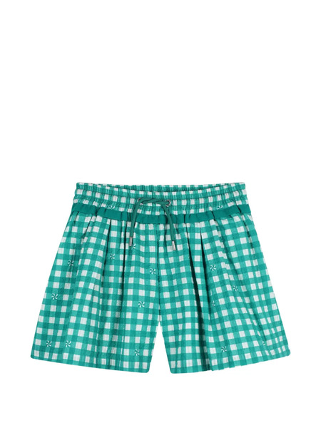  Kids Around Gingham Drawstring Shorts - Green 