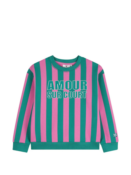  Kids Around Striped Fleece Sweatshirt - Green 