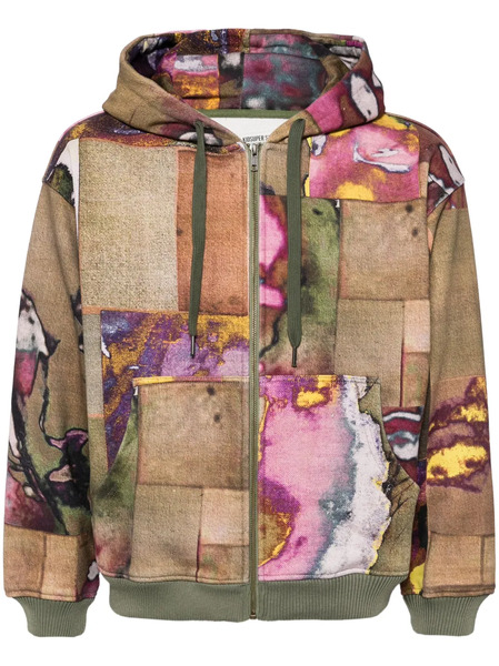  Kidsuper Faces Collage Hooded Jacket - Brown 