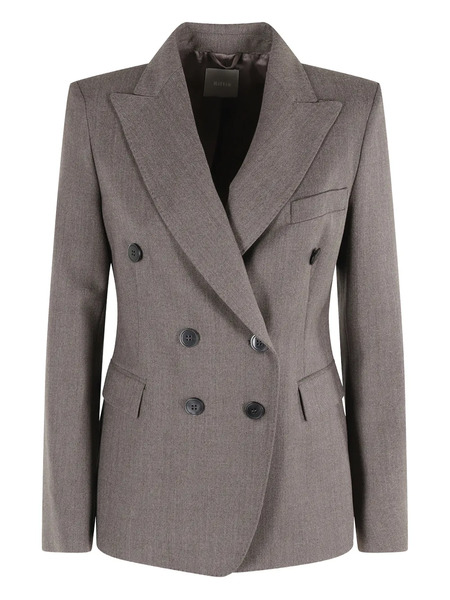 Kiltie Double-breasted Herringbone Jacket - Grey 