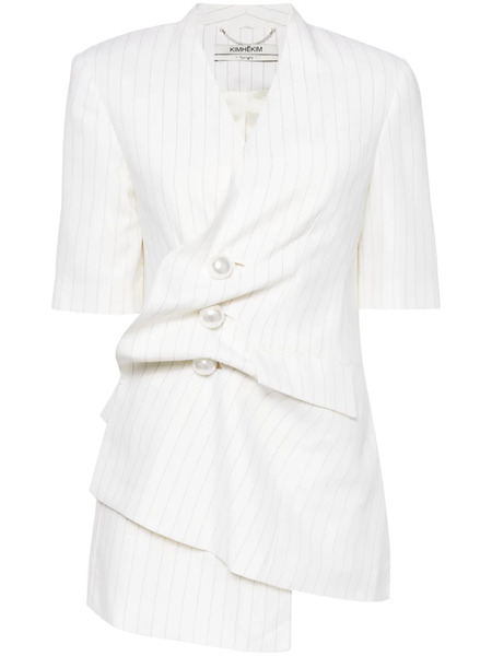  Kimhekim Gathered Short-sleeved Blazer - Neutrals 