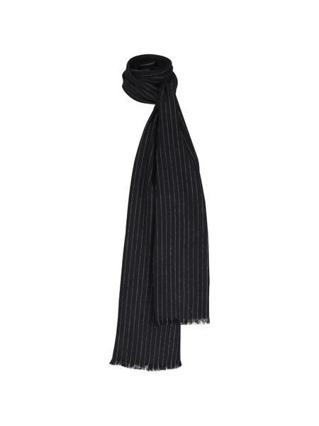  Kinross Cashmere Striped-pattern Scarf - Black 