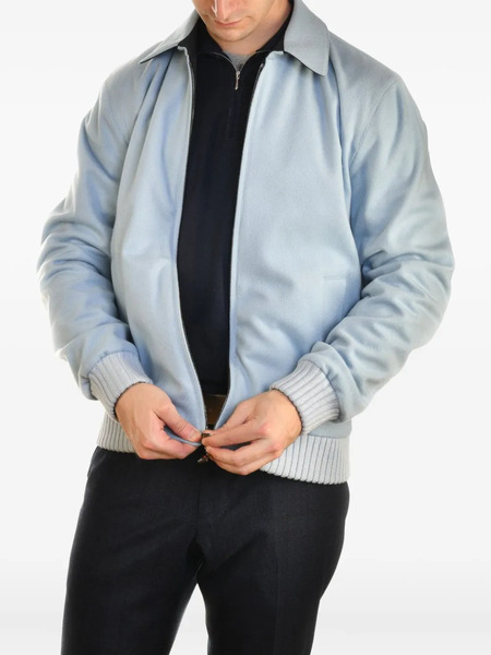  Kired Brakk Ribbed-cuff Cashmere Bomber Jacket - Blue 