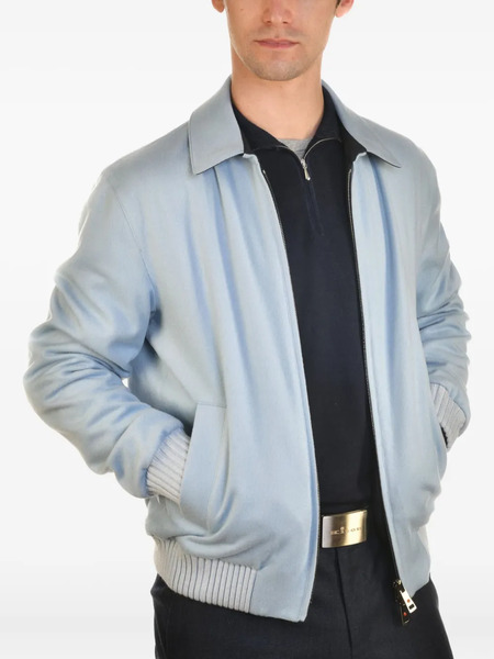  Kired Brakk Ribbed-cuff Cashmere Jacket - Blue 