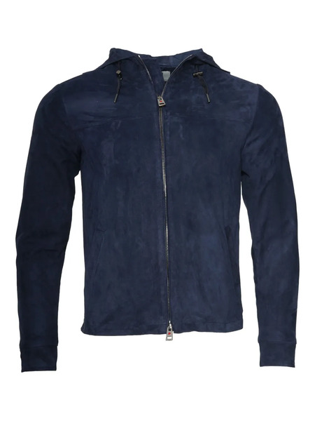  Kired Hooded Suede Zip-up Jacket - Green 