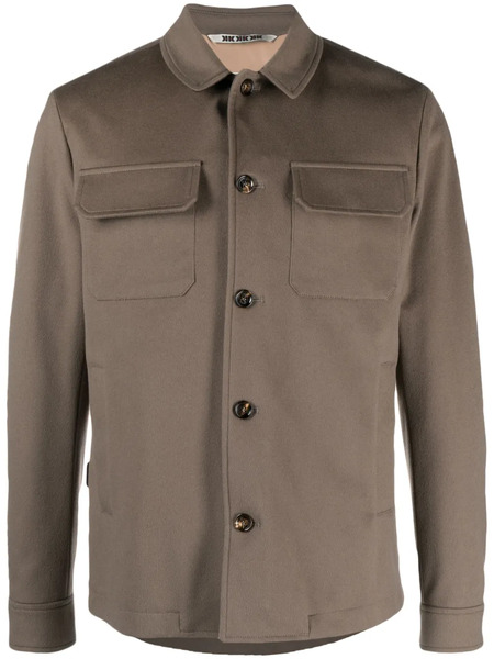  Kired Patch-pockets Wool Jacket - Brown 