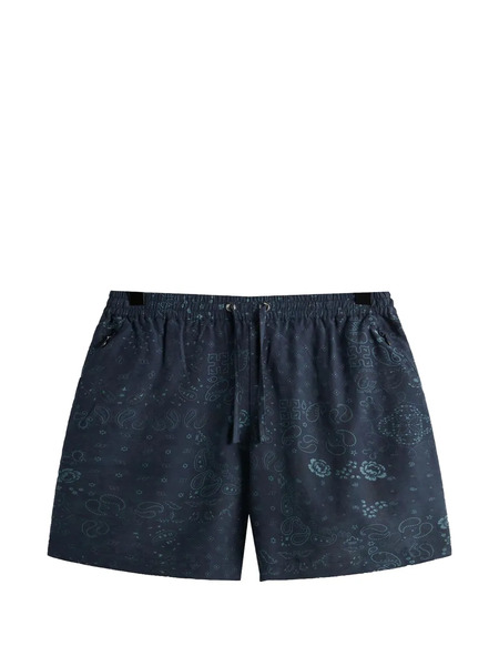  Kith Cupro Linen Print Shorts - Blue 