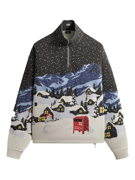  Kith Kithmas Village Quarter Zip Sweatshirt - Black 