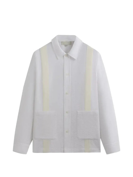  Kith Seersucker Boxy Collared Shirt Jacket - White 