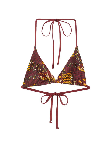  Kith Talia Ii Tie Floral Geo Bikini Top - Red 