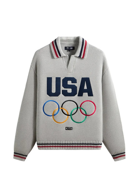  Kith Team Usa Rugby Olympics Graphic Sweater - Grey 