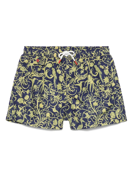  Kiton Abstract-pattern Print Swim Shorts - Blue 