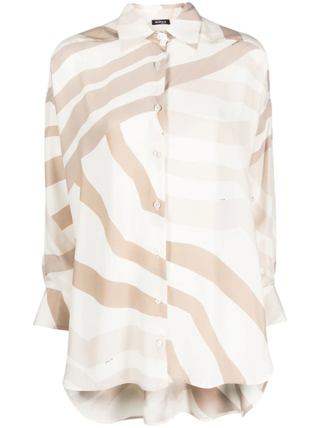  Kiton Abstract-print Long-sleeve Shirt - Neutrals 