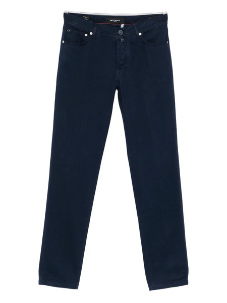 Kiton Button-fastening Tapered Trousers - Blue 