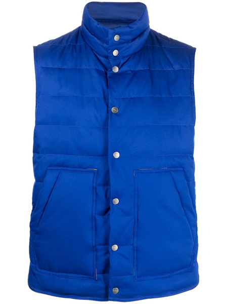  Kiton Button-up Padded Gilet - Blue 