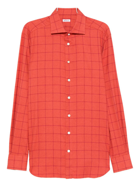  Kiton Checked Buttoned Shirt - Red 