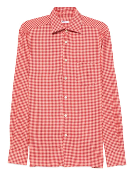 Kiton Checked Shirt - Orange 